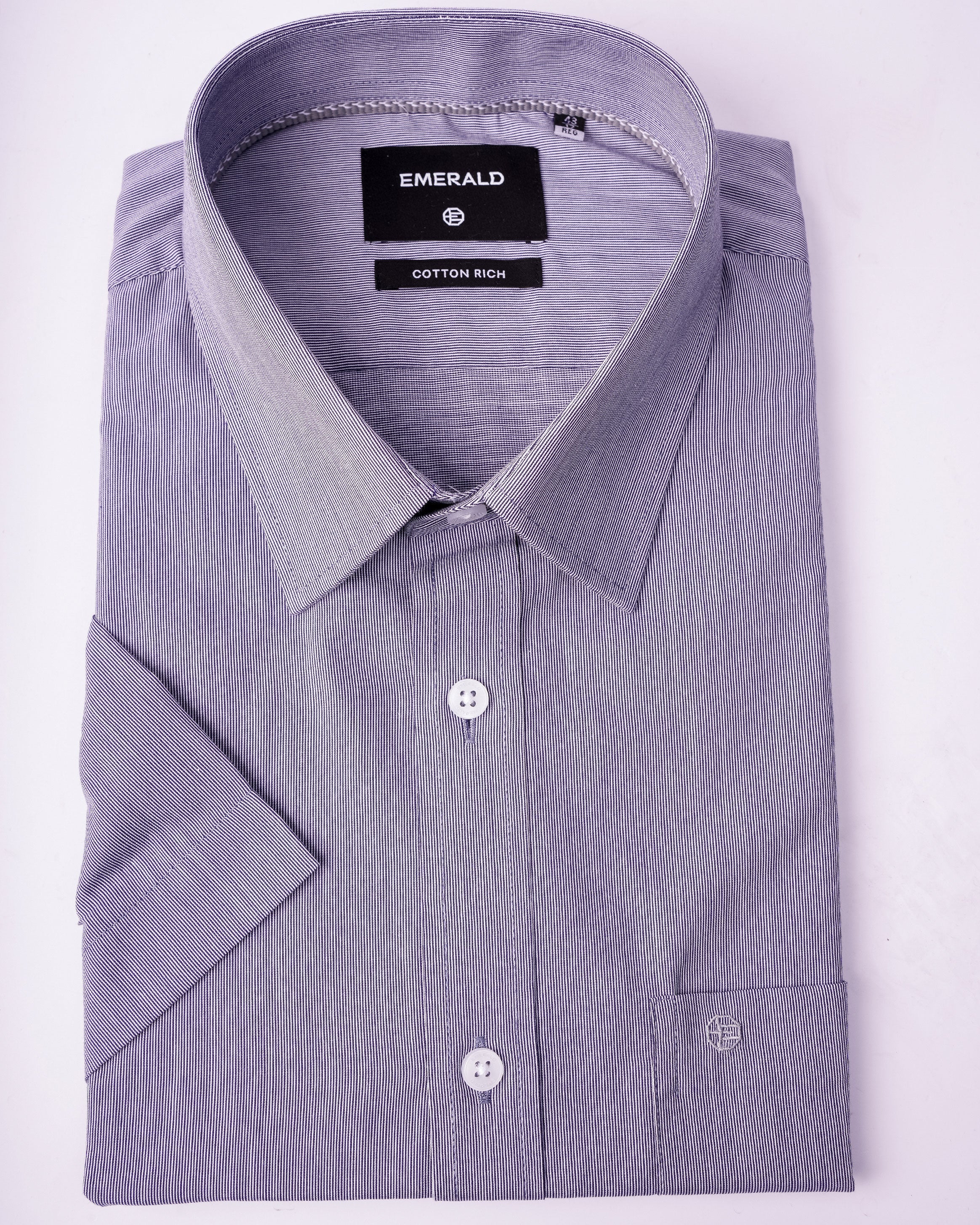 EMERALD CORPORATE  REGULAR  FIT PIQUE DOBBY-DARK DENIM