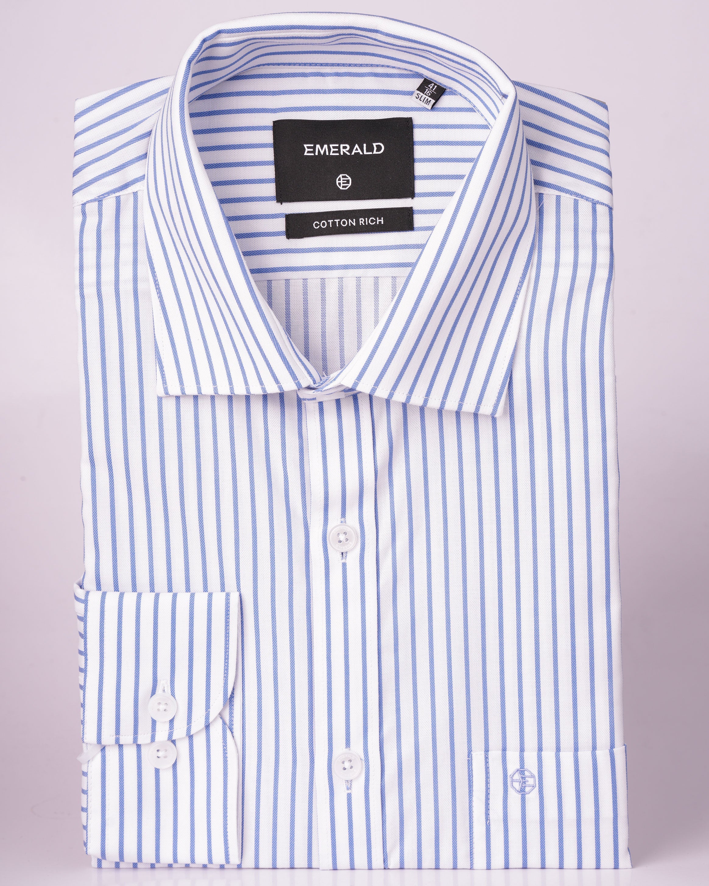 Emerald Formal Stripe Slim Fit - Vista Blue