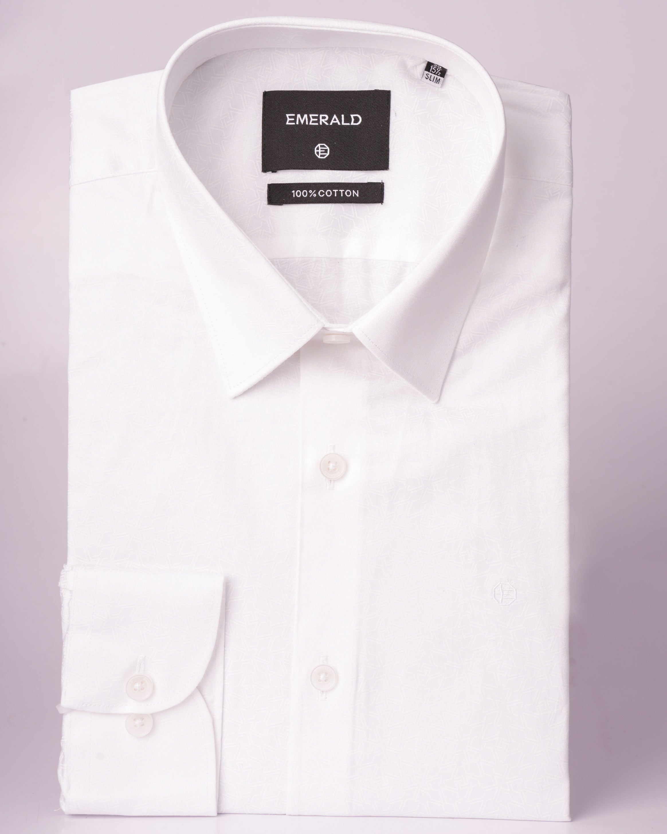 Emerald Formal Dobby Slim Fit - Antiqe White