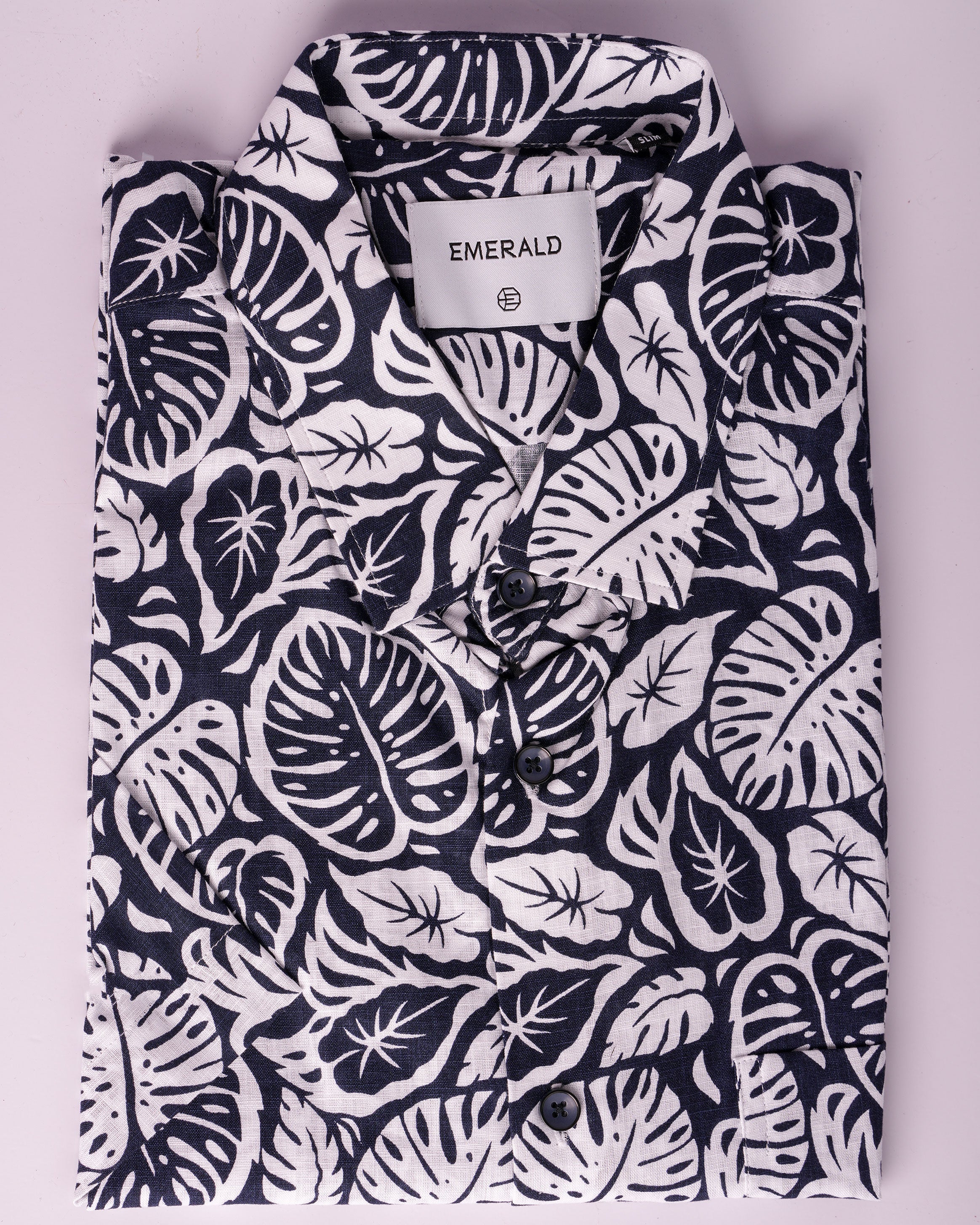 Emerald Casual Printed Slim Fit - Colonial Blue