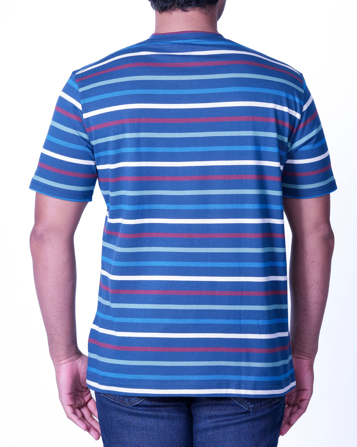 Emerald Crew Neck Stripe Slim Fit - Astral Aura