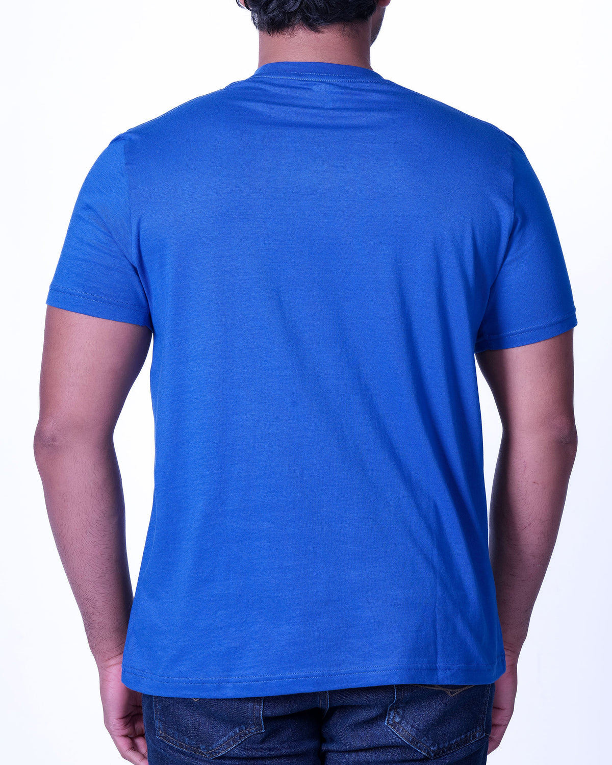 Emerald Crew Neck Plain Slim Fit - Dazzling Blue