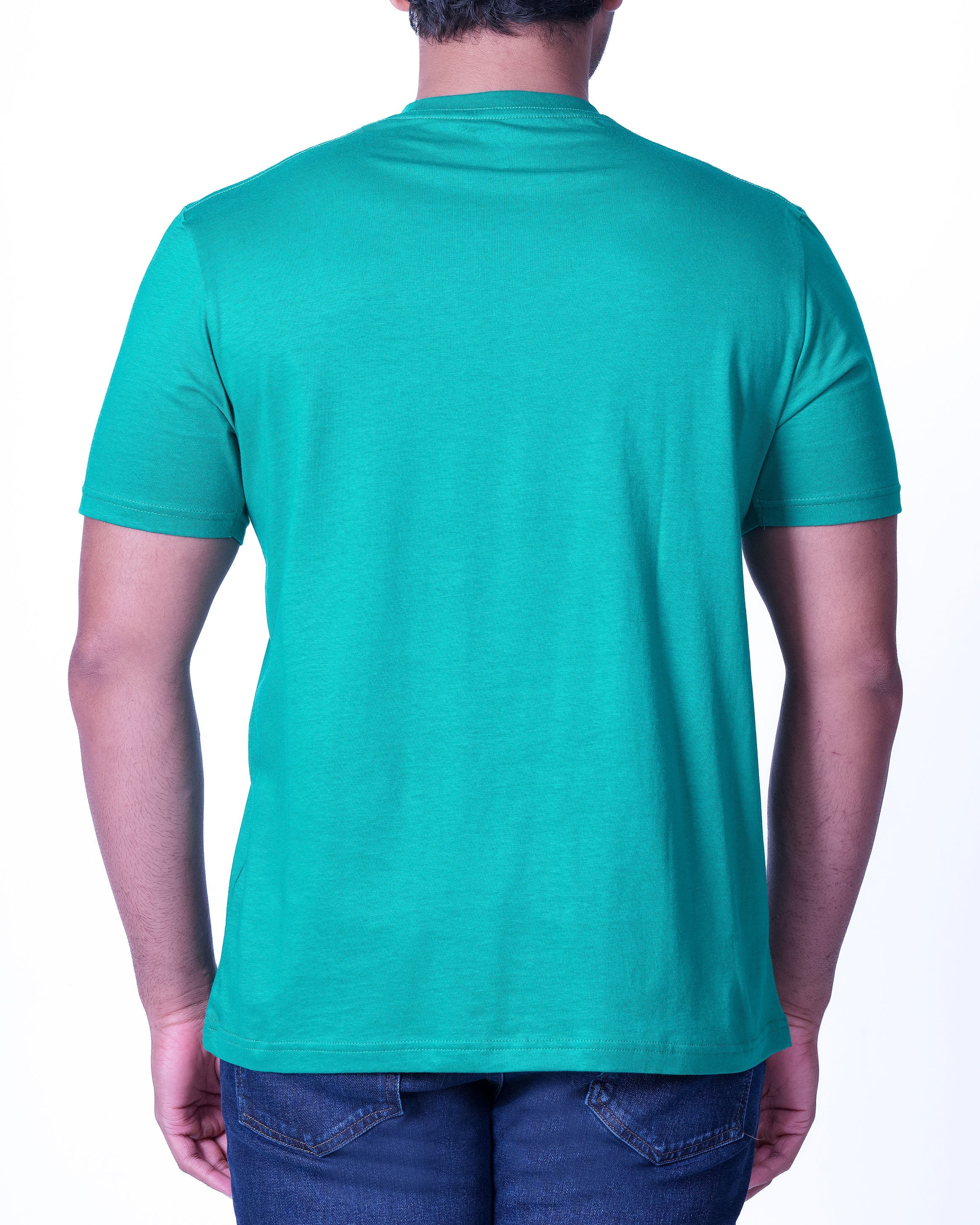 Emerald Crew Neck Plain Slim Fit - Pepper Green
