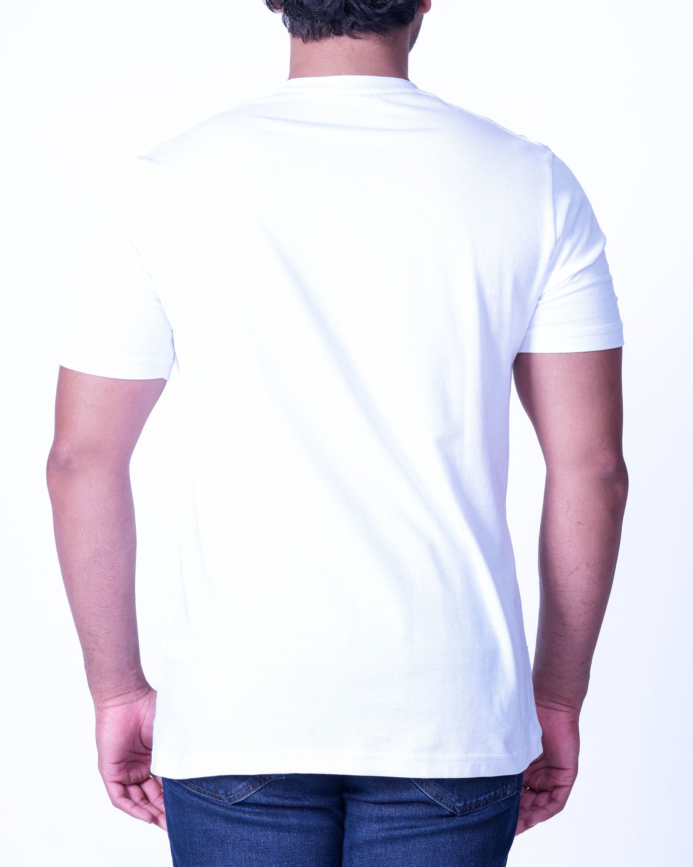 Emerald Crew Neck Plain Slim Fit - Egret