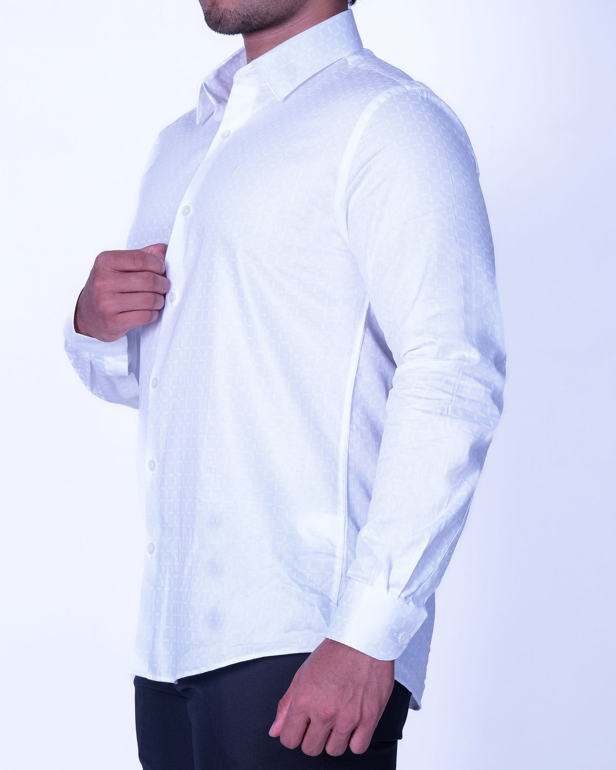 Emerald Evening Dobby Slim Fit - Papyrus