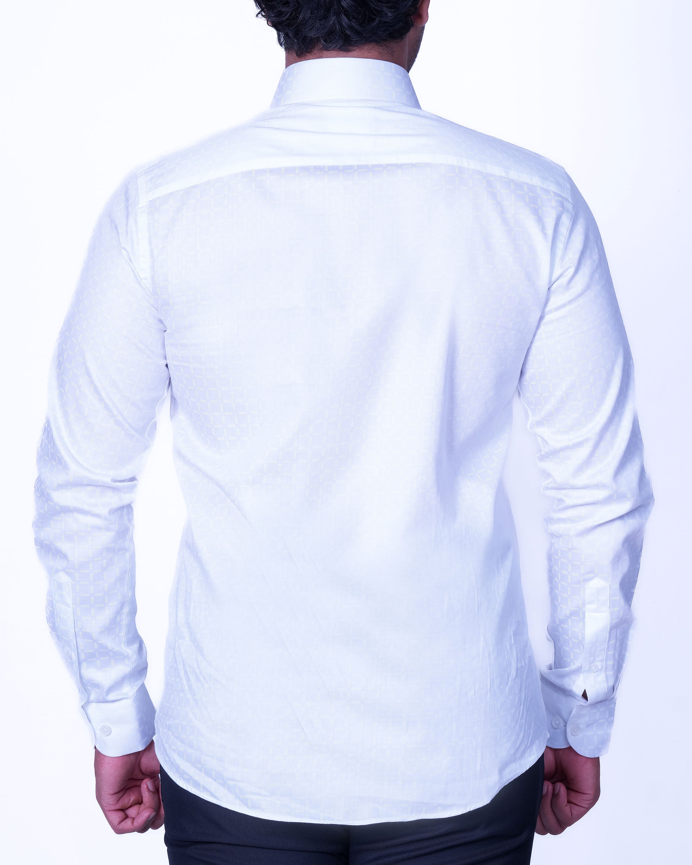 Emerald Evening Dobby Slim Fit - Papyrus