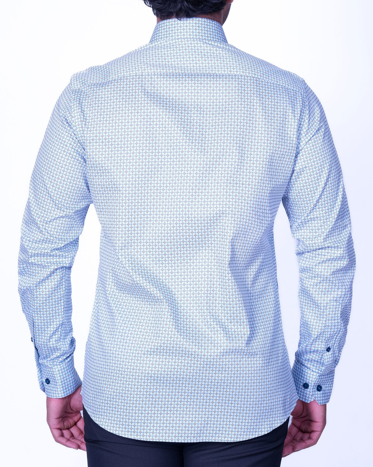 Emerald Evening Printed Slim Fit - Colonial Blue
