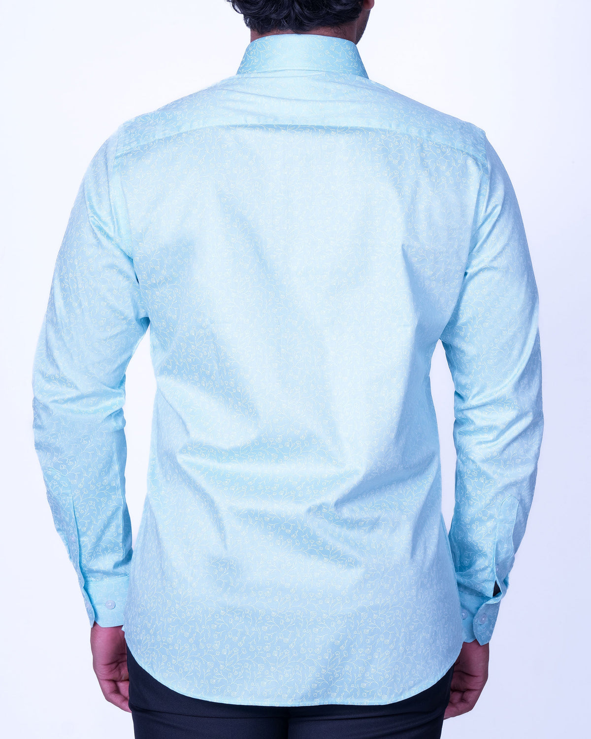 Emerald Evening Printed Slim Fit - Cashmere Blue