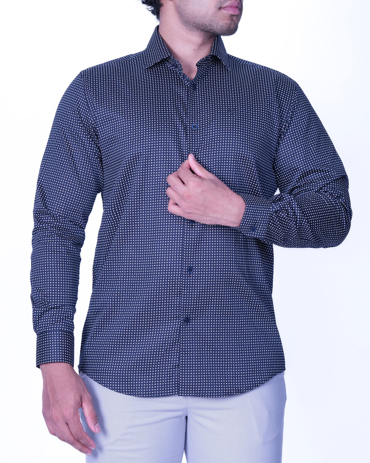 Emerald Evening Printed Regular Fit - Black