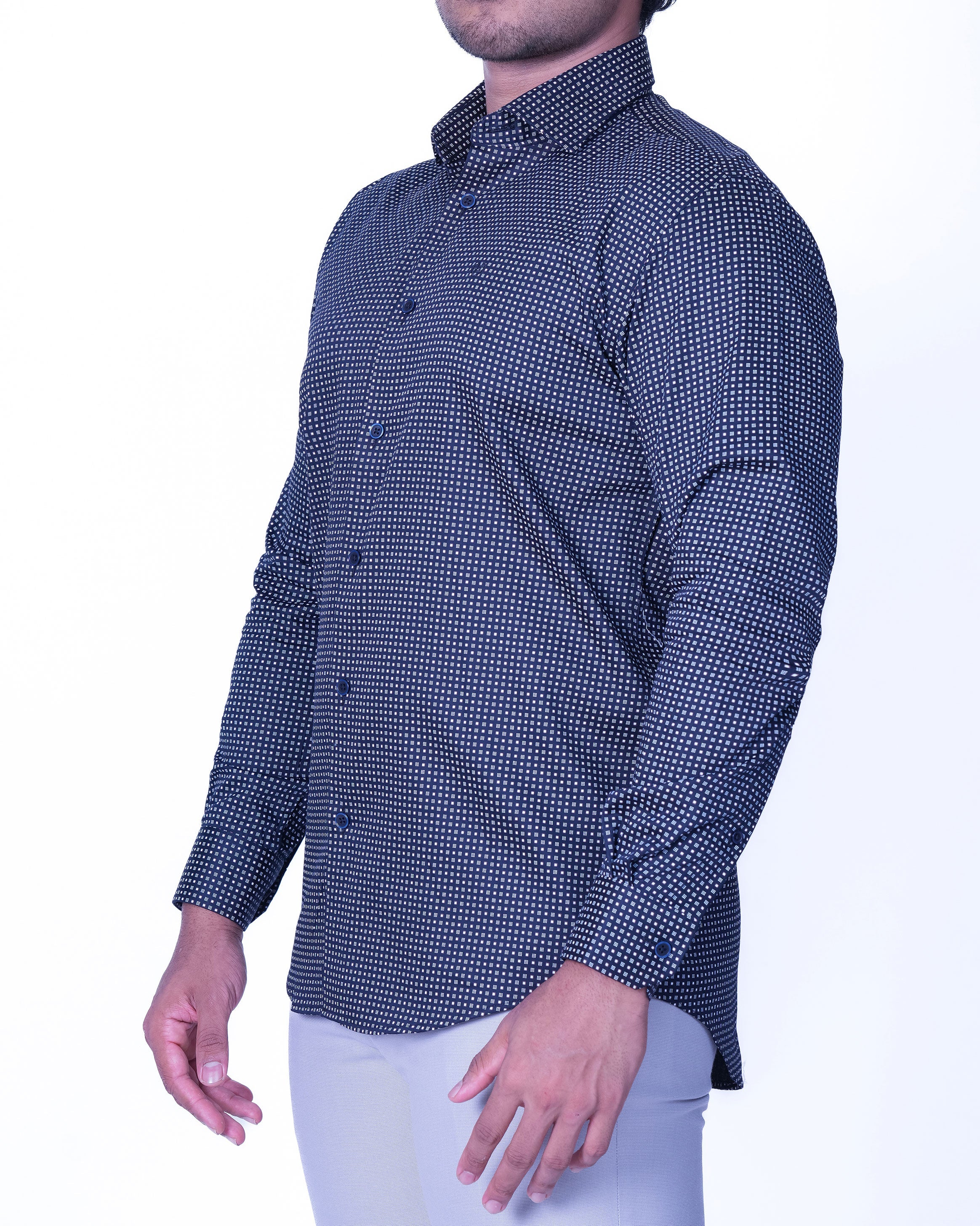 Emerald Evening Printed Regular Fit - Black