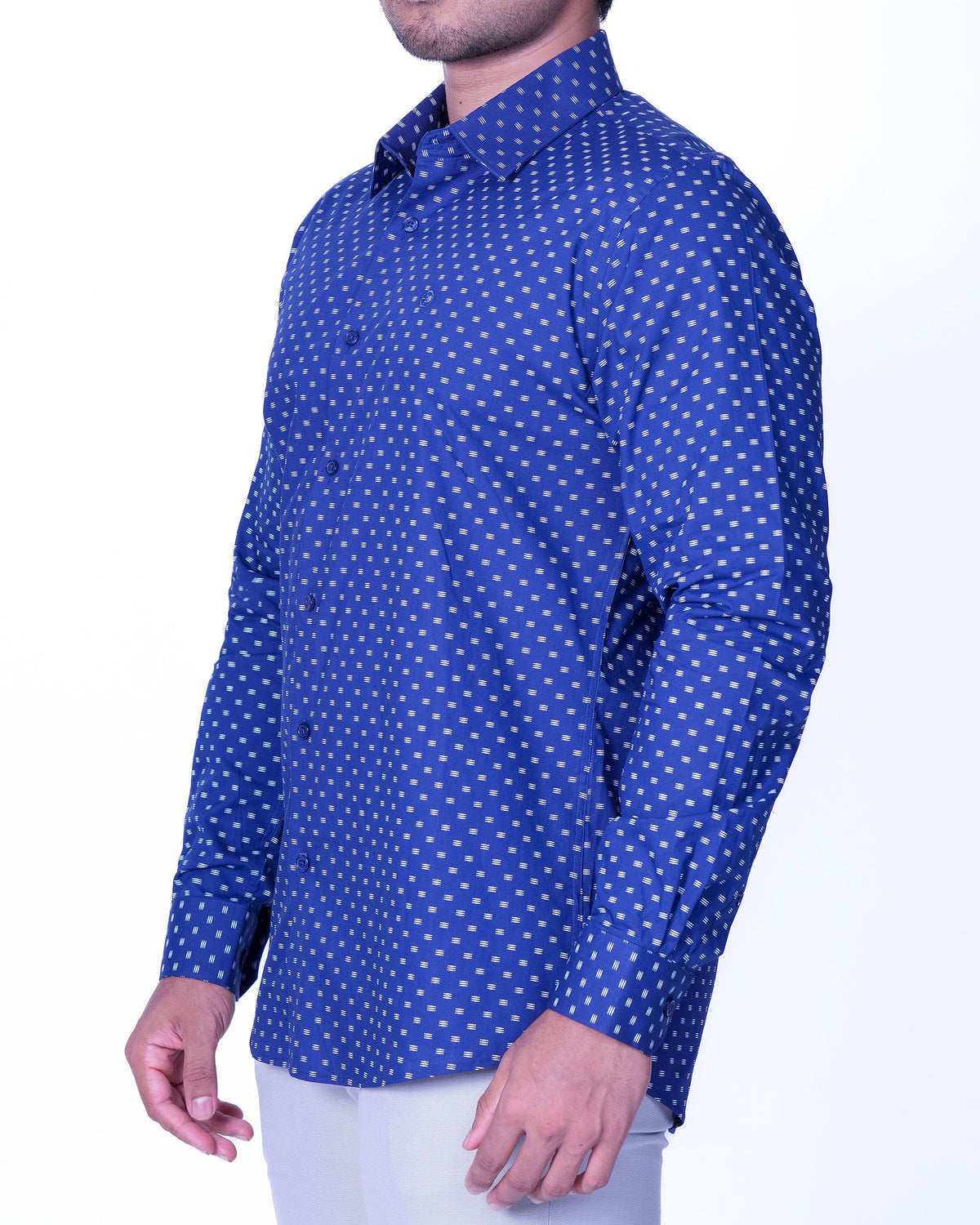 Emerald Evening Printed Slim Fit - Dazzling Blue