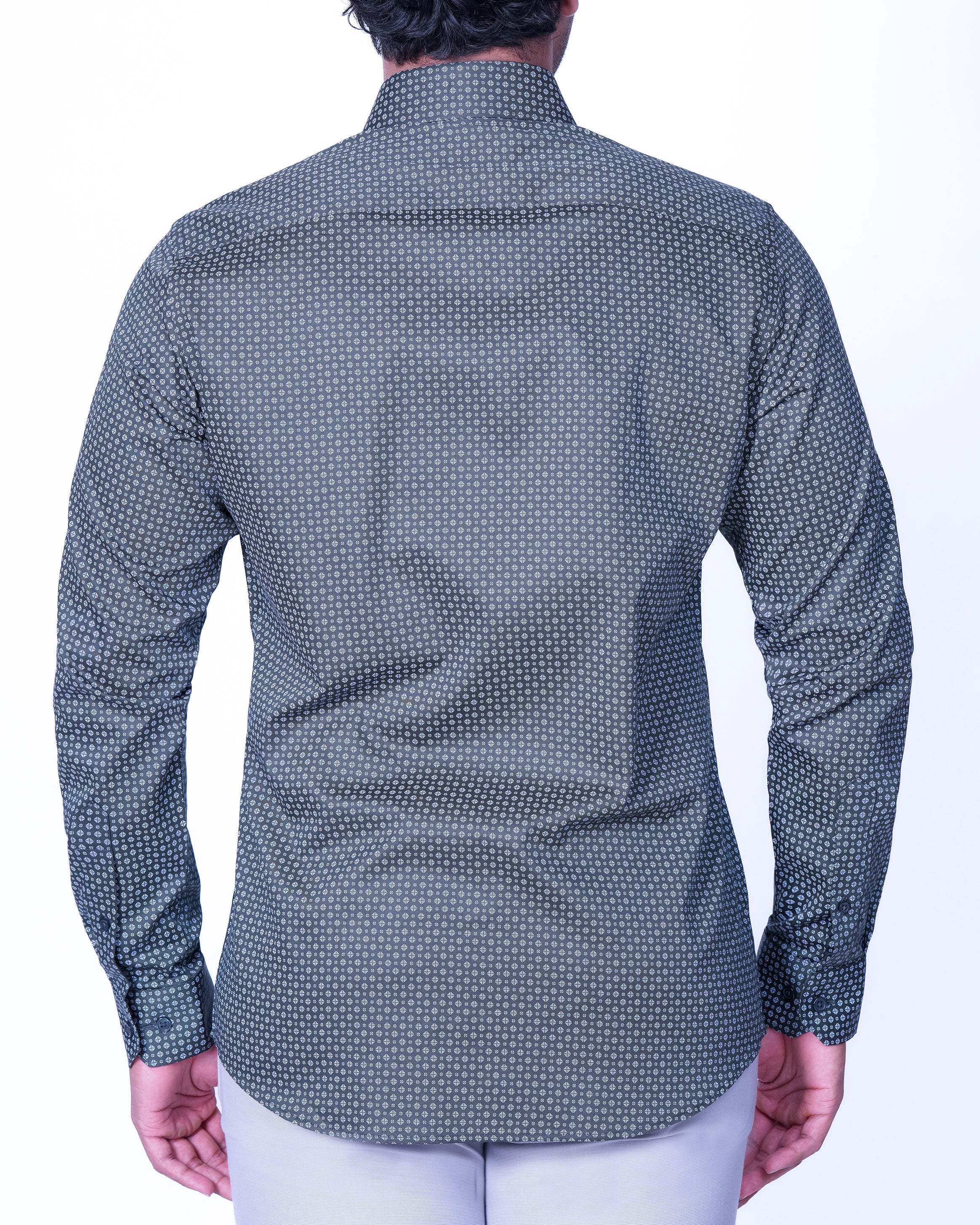 Emerald Evening Printed Slim Fit - Green Pineneedle