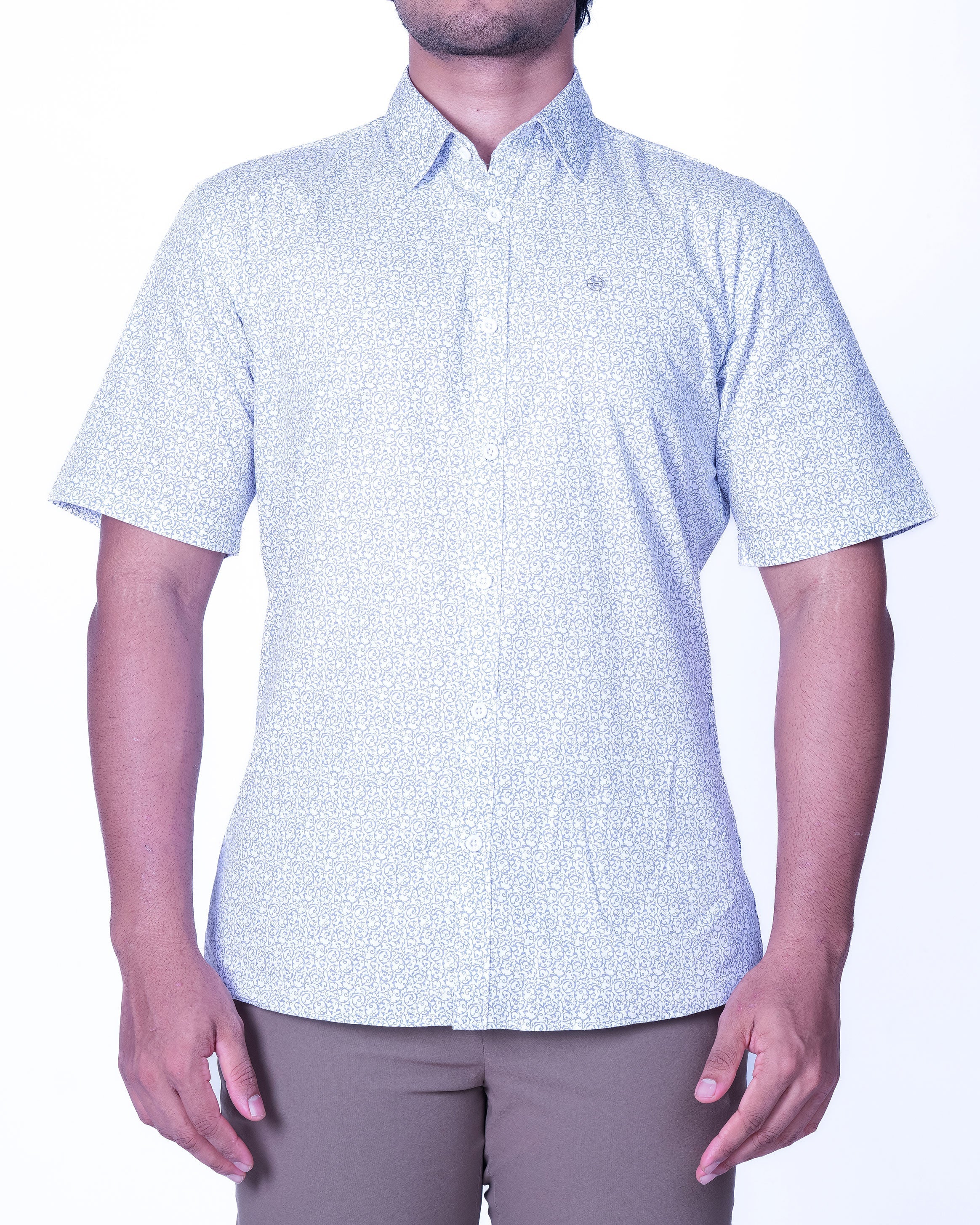 Emerald Casual Printed Slim Fit - Green