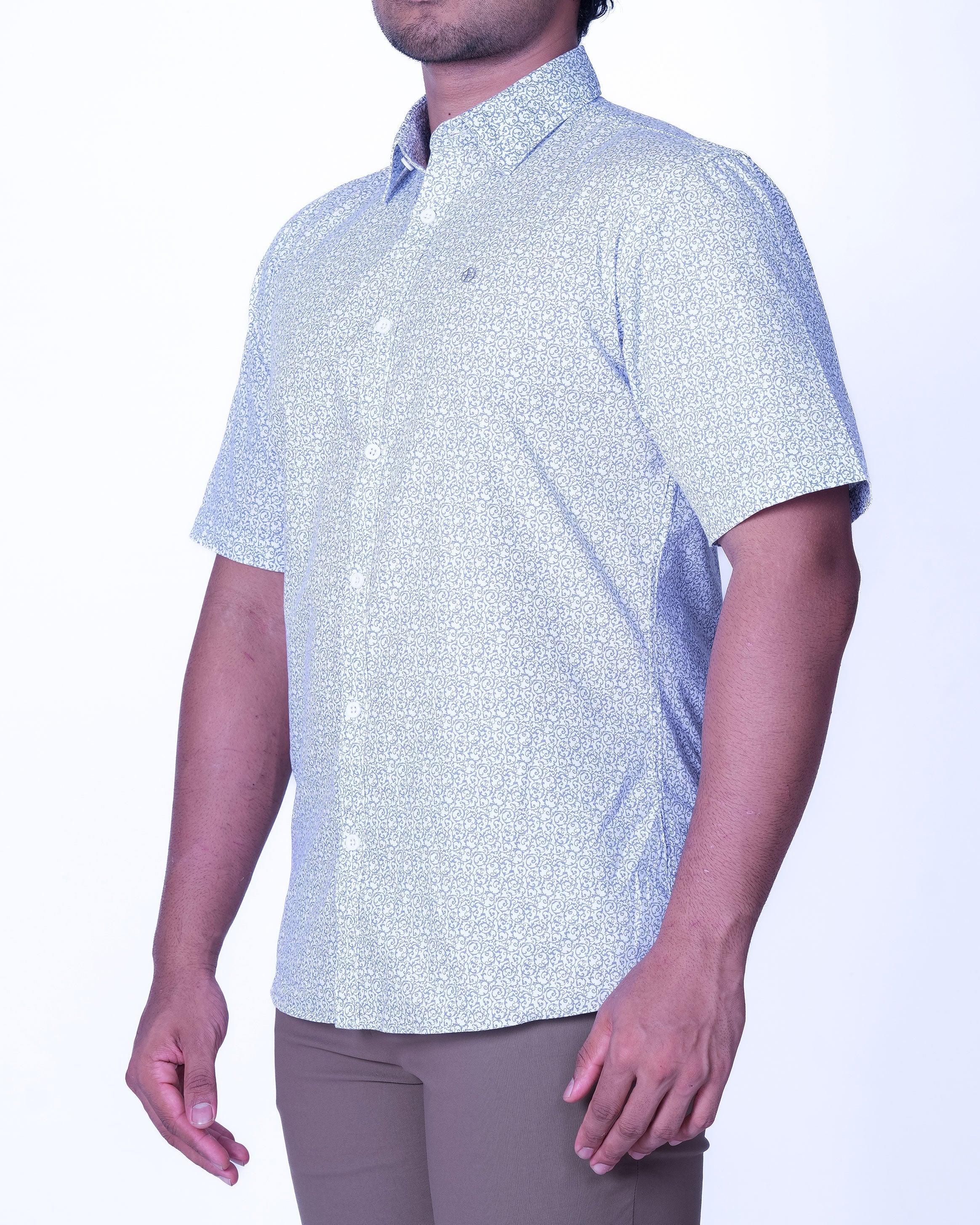 Emerald Casual Printed Slim Fit - Green
