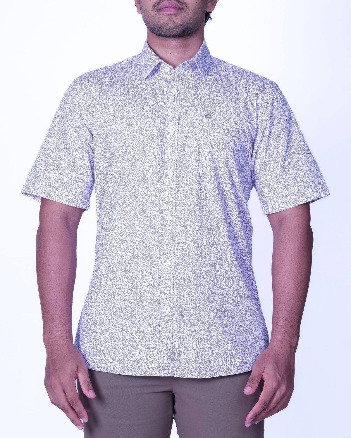 Emerald Casual Printed Slim Fit - Racing Red
