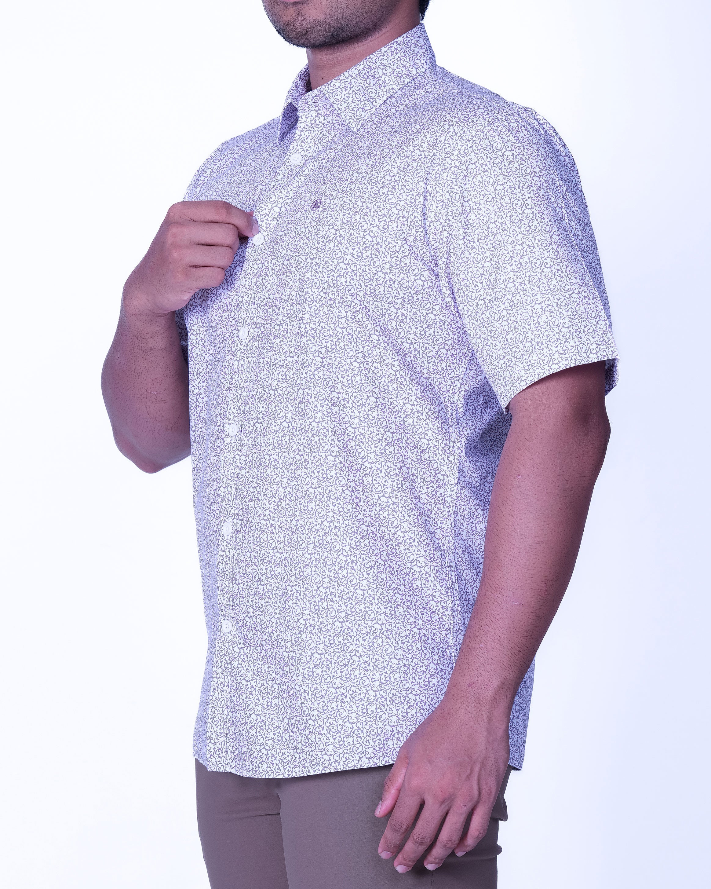 Emerald Casual Printed Slim Fit - Racing Red