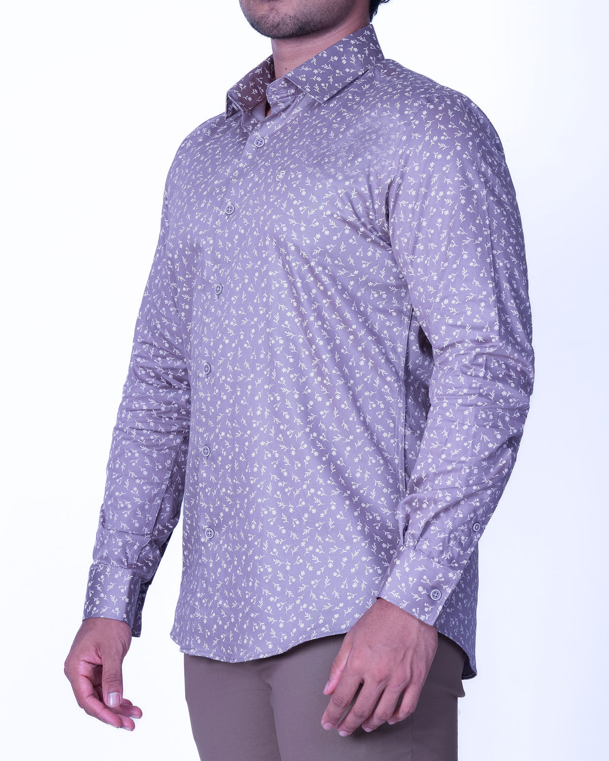 Emerald Evening Printed Slim Fit - Steel Grey