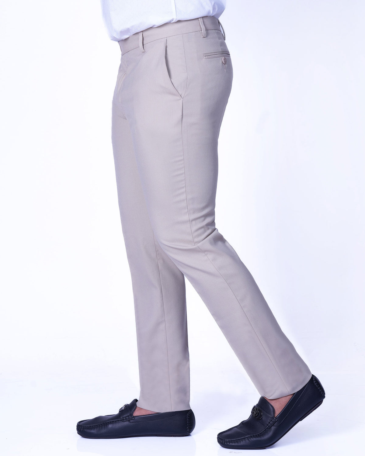 Mansak Formal Trouser Plain Ultra Slim Fit - Vanilla