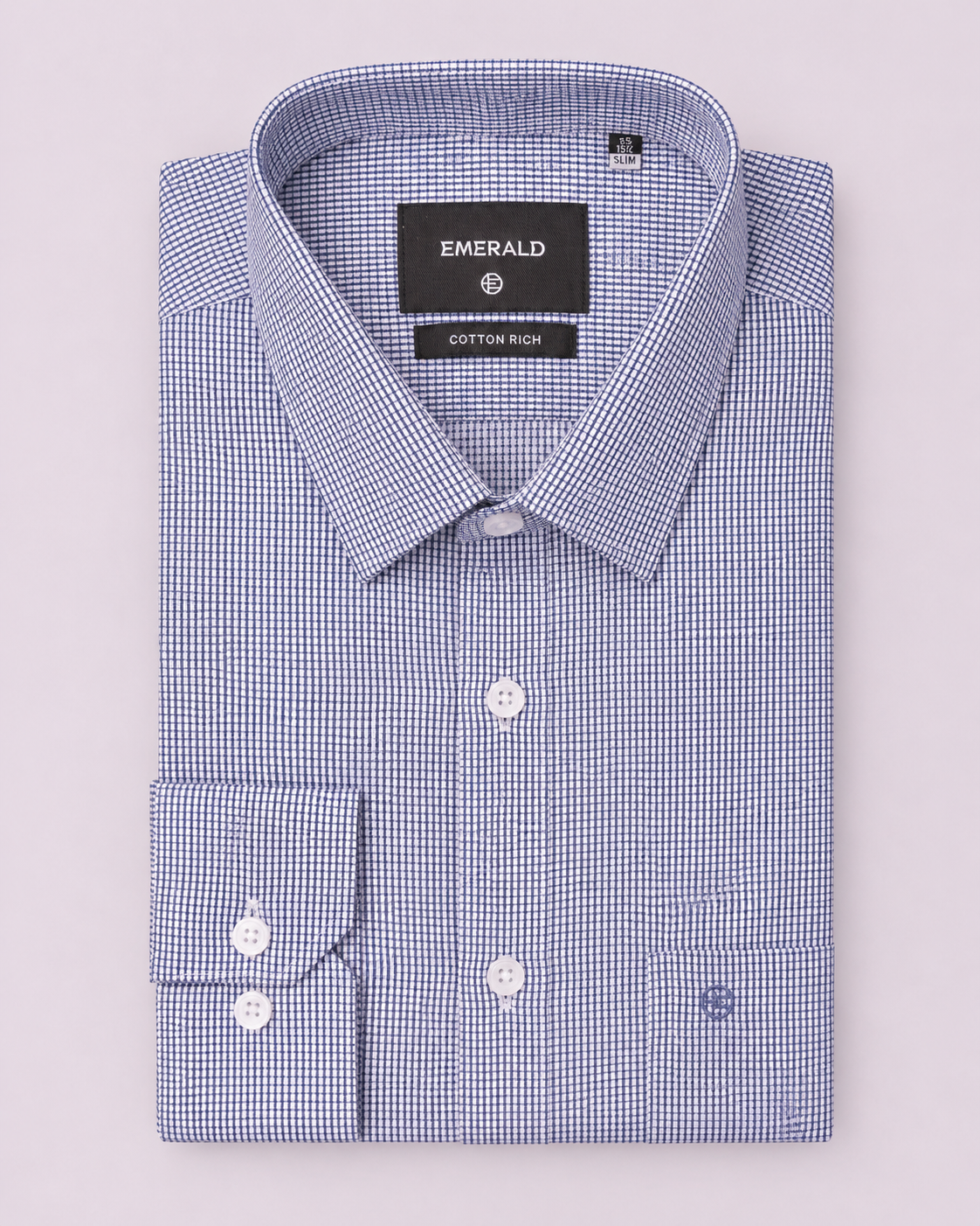 Emerald Formal Checks Slim Fit - Princess Blue