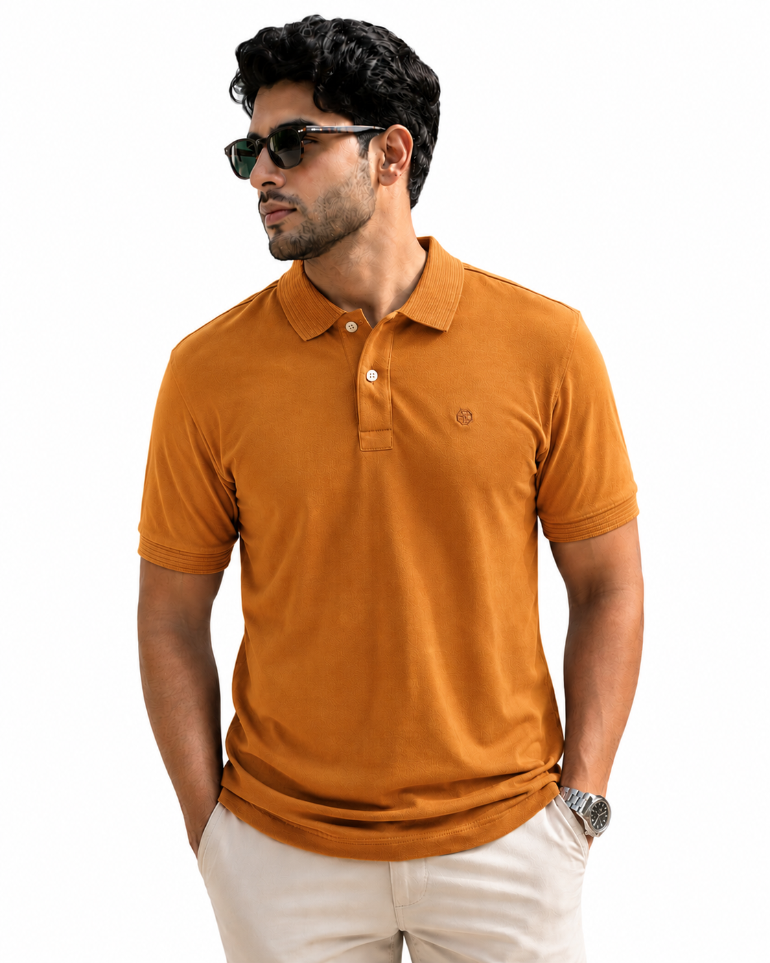 Emerald polo Slim Fit-Toasted Nut