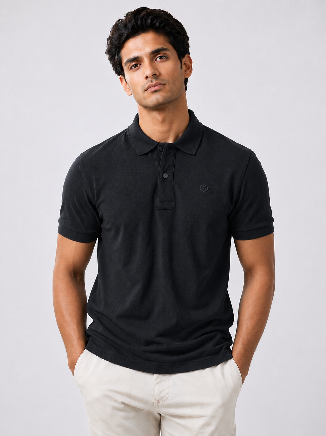 Emerald Polo Slim- Black