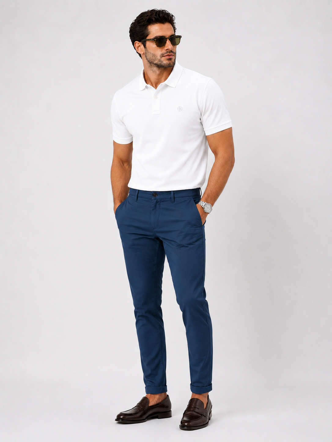 White & Dark Blue Combo