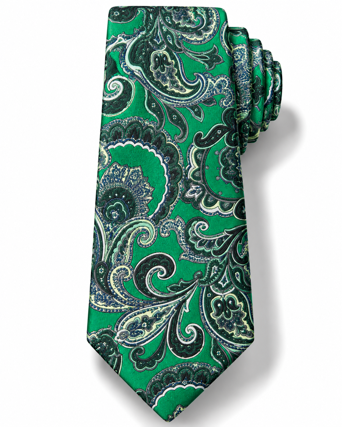 Emerald Paisley Microfiber Tie