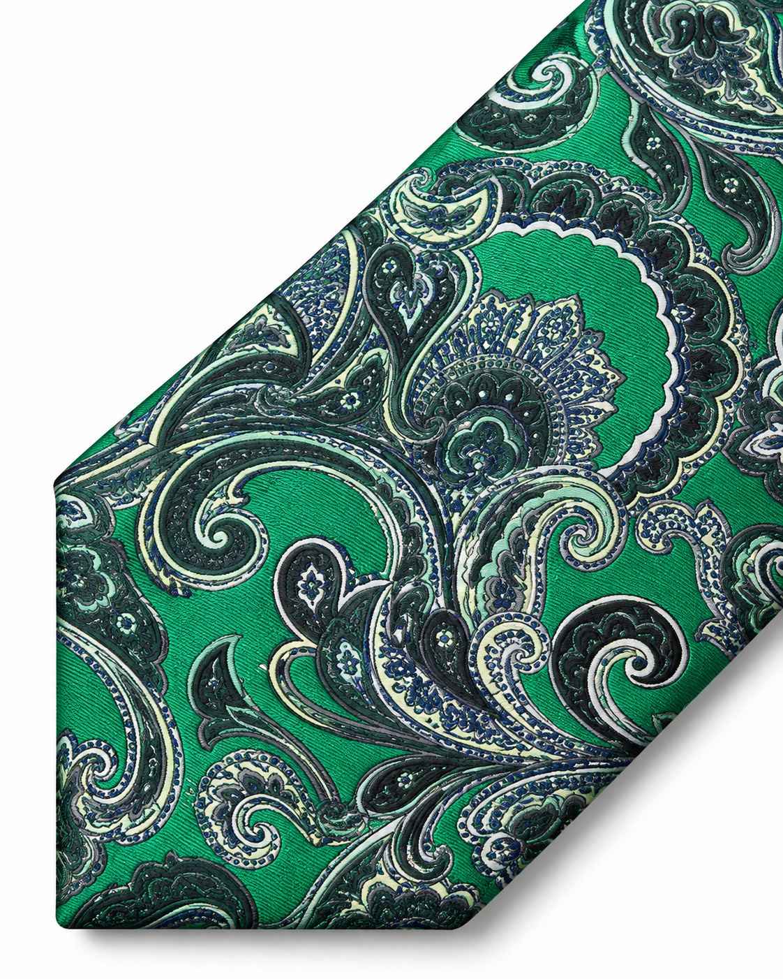 Emerald Paisley Microfiber Tie