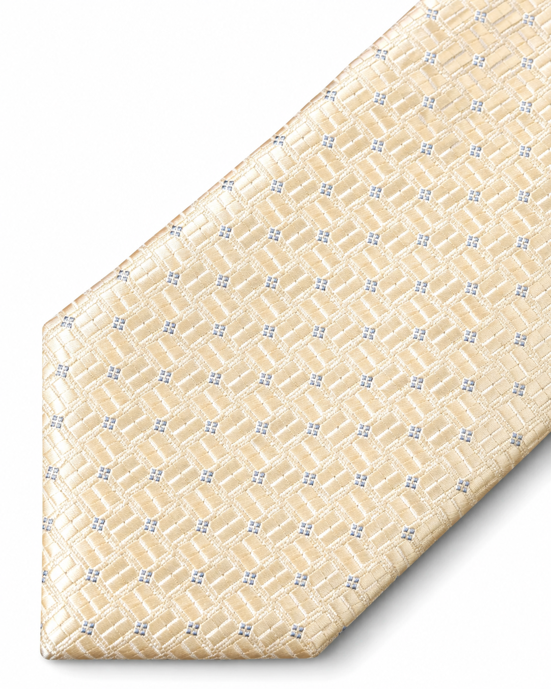 Ivory Blue Geo Jacquard Tie