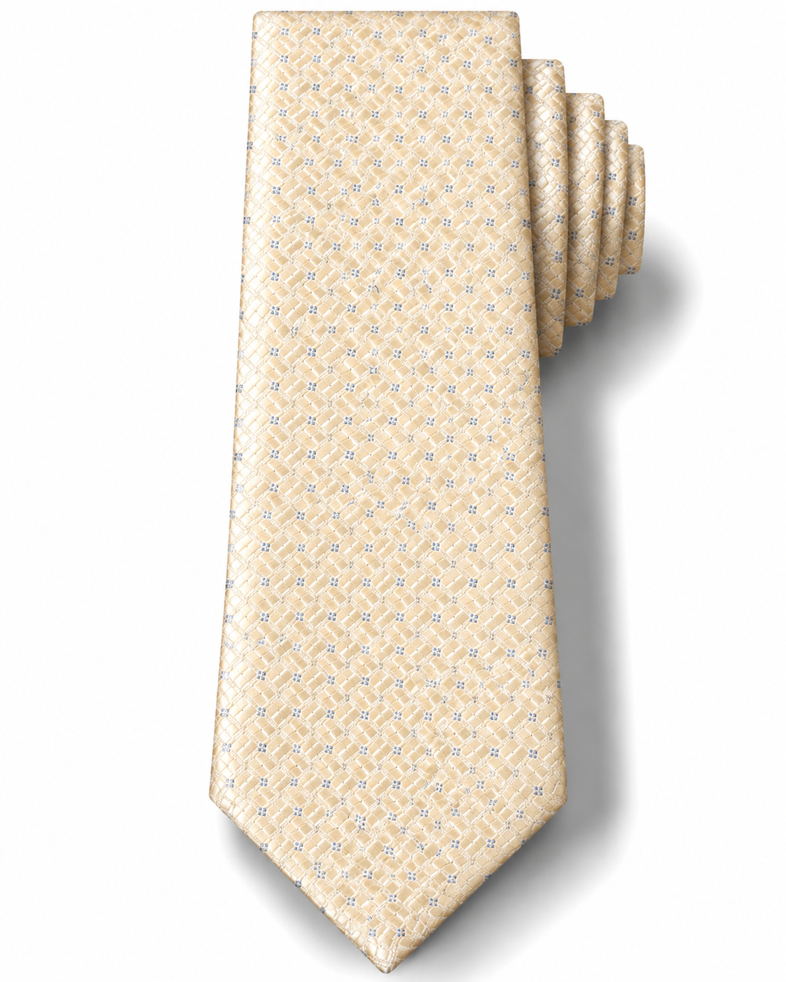 Ivory Blue Geo Jacquard Tie