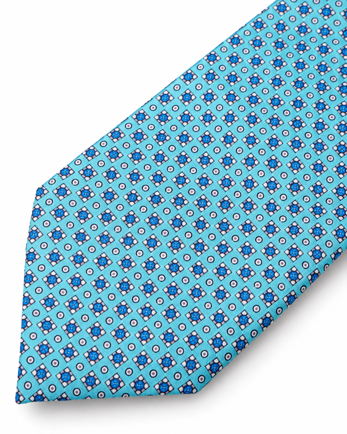 Epoch Geometric Pattern Tie - Aqua Blue