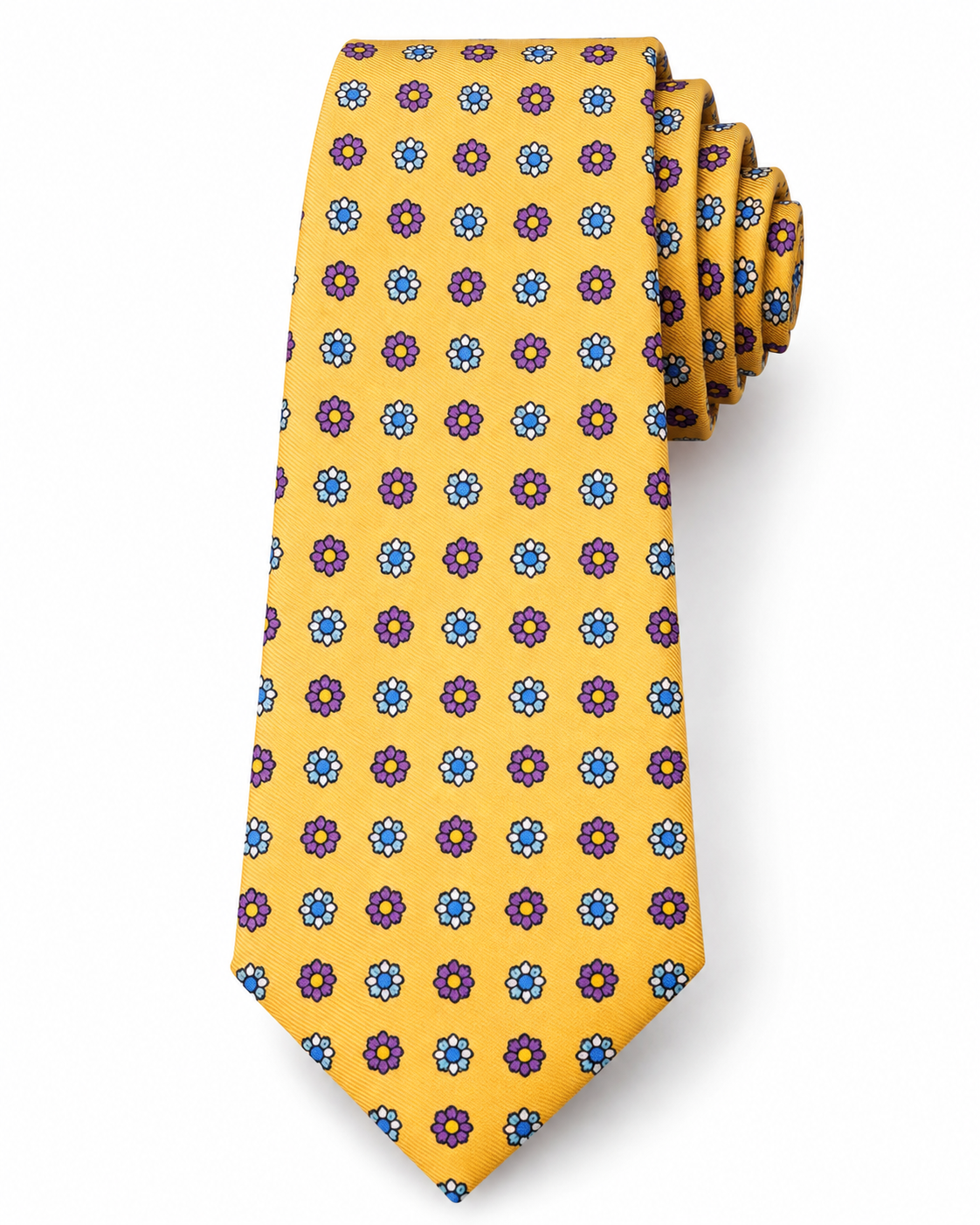 Epoch Floral Pattern Tie - Mustard Yellow