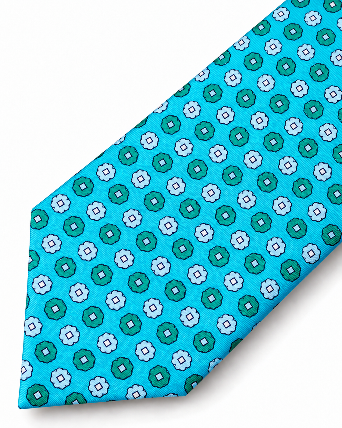 Epoch Geometric Medallion Tie Aqua Blue