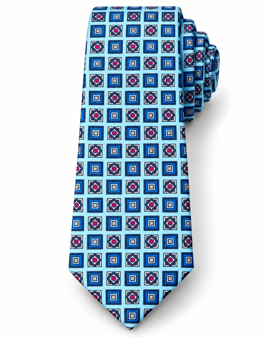 Epoch Sky Blue Geometric Medallion Tie