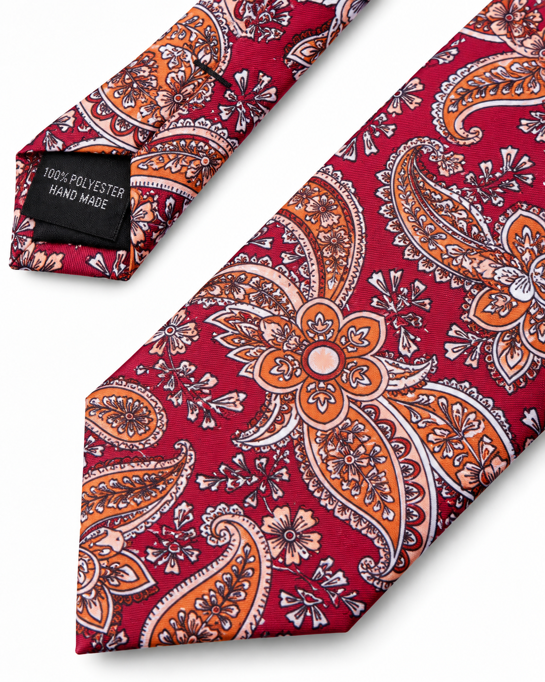Epoch Paisley Floral Tie Crimson Red