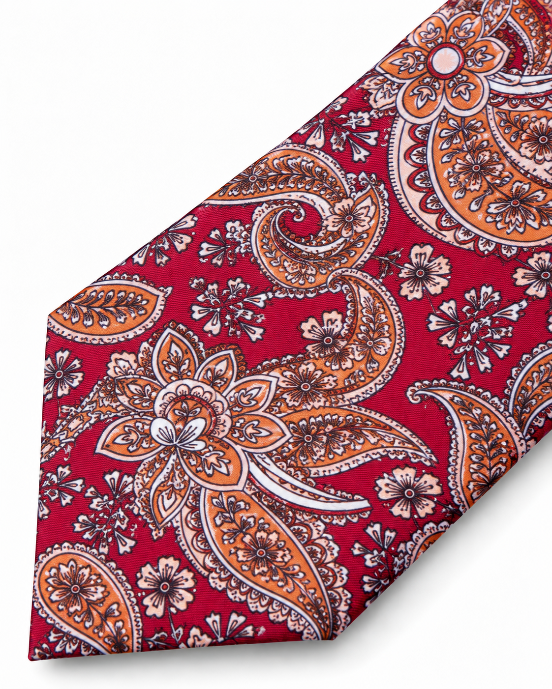 Epoch Paisley Floral Tie Crimson Red