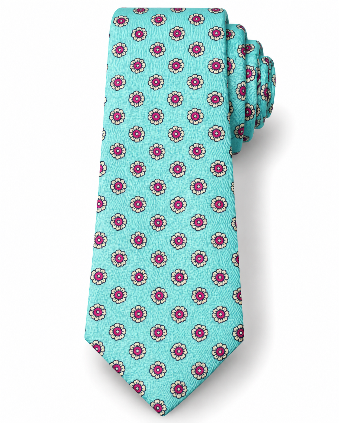 Epoch Floral Medallion Tie Aqua