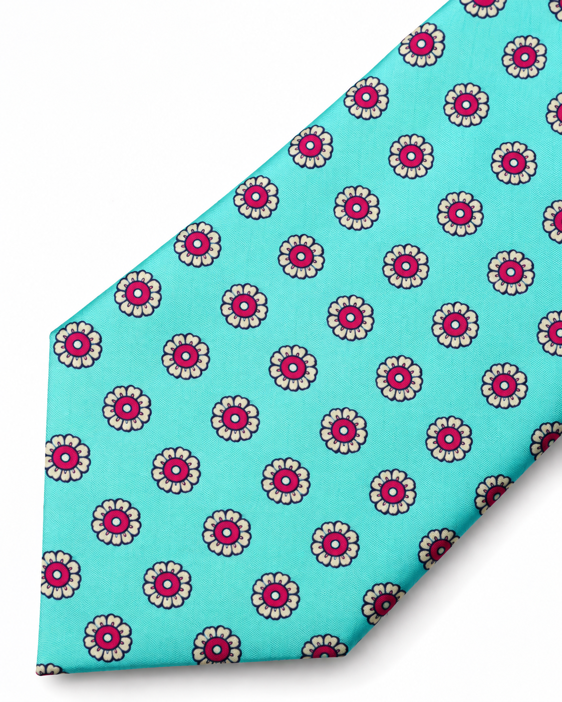 Epoch Floral Medallion Tie Aqua