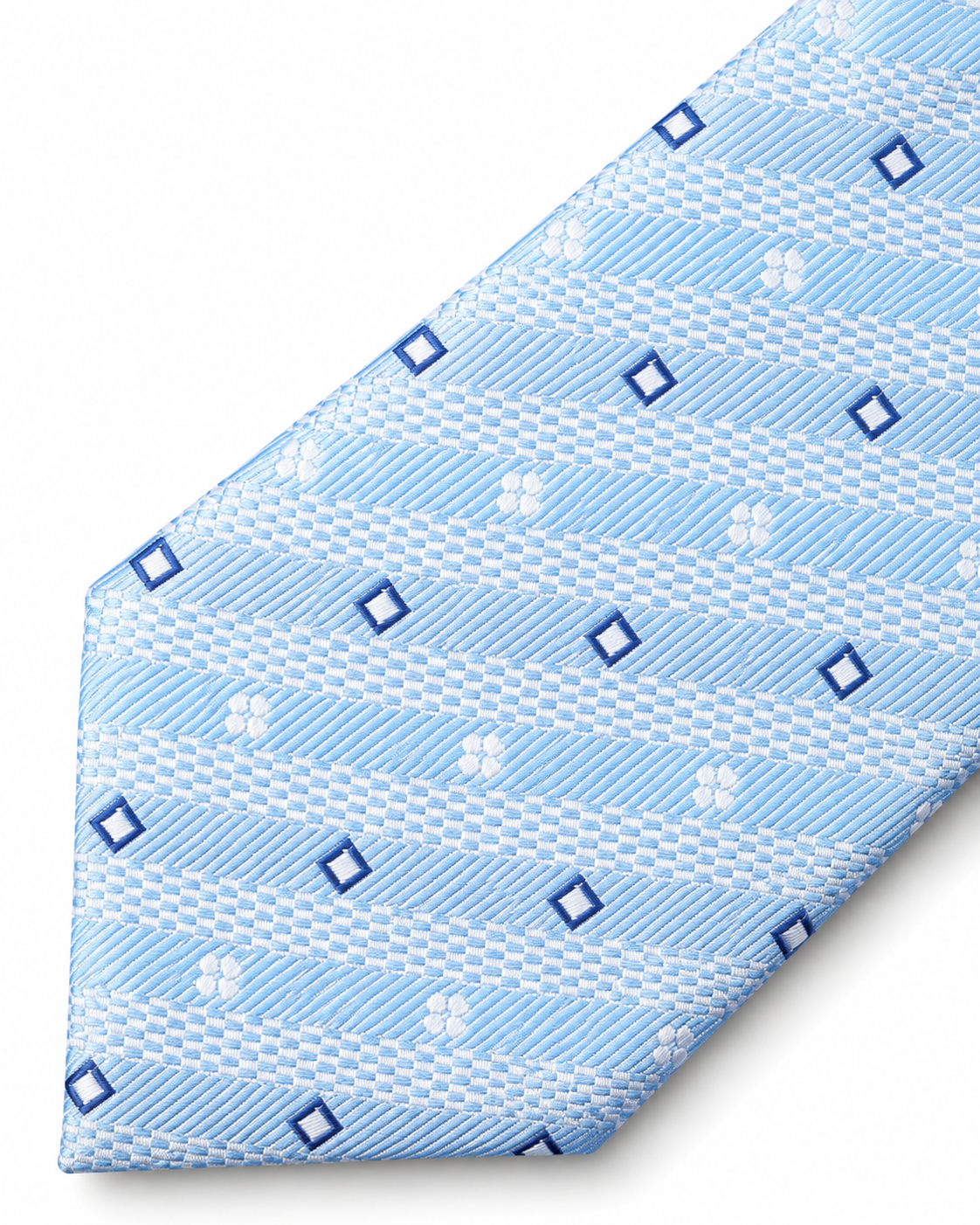 Epoch Sky Blue Geometric Square Pattern Tie