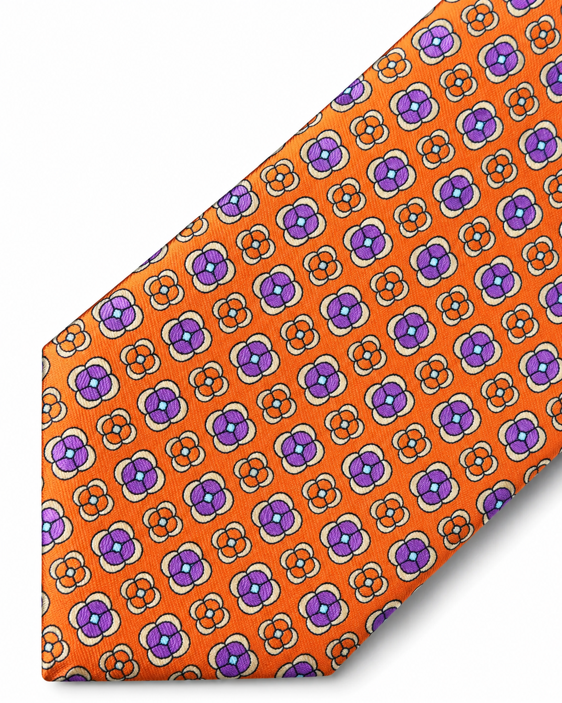 Orange Bloom Geometric Tie