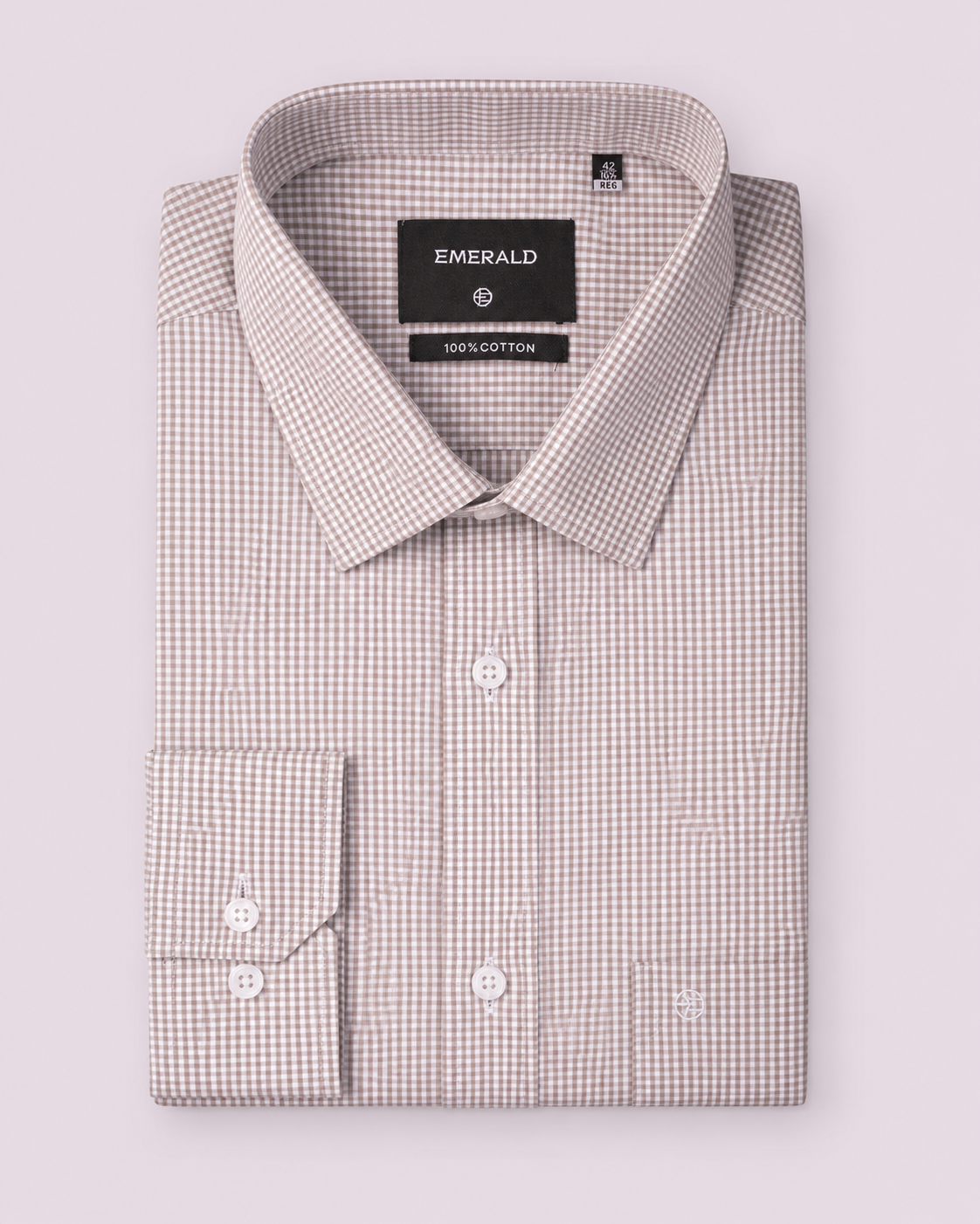 Emerald Formal Micro Checks Regular Fit - Dove