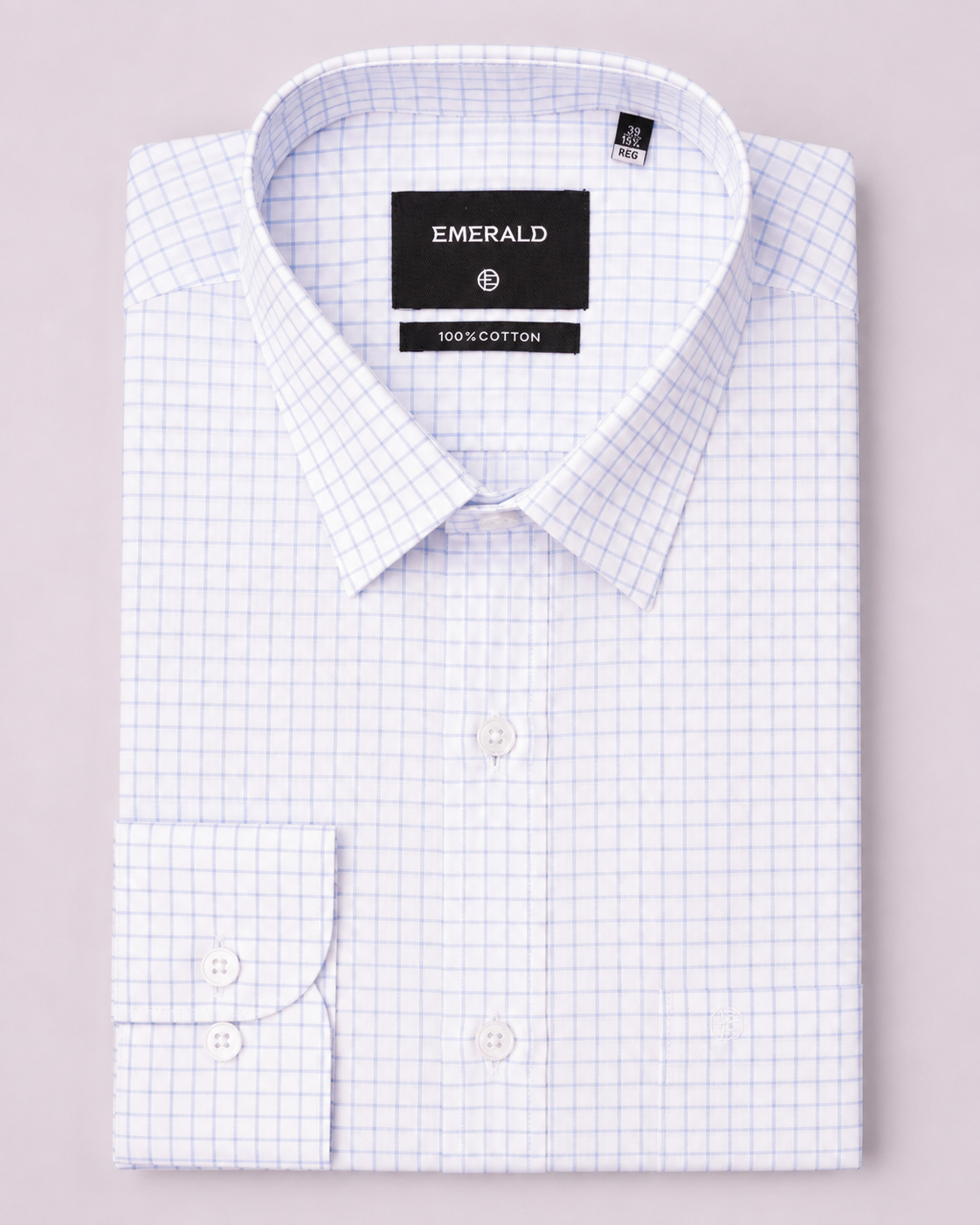 Emerald Formal Checks Regular Fit - Baby Blue