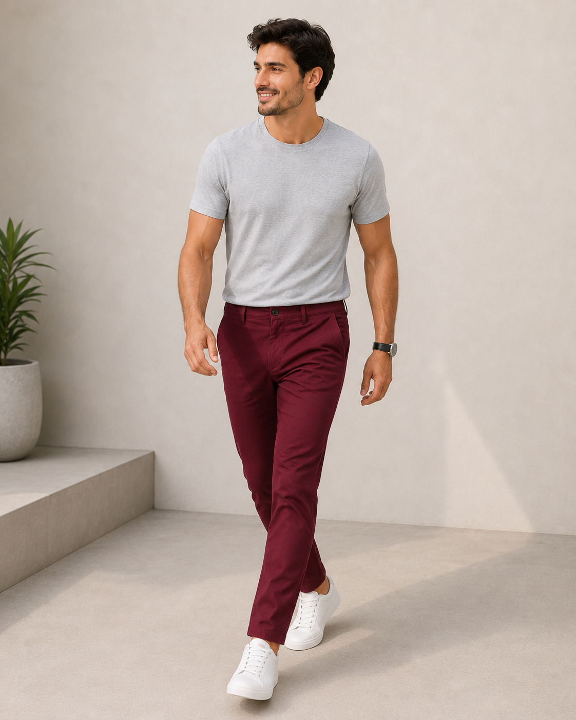 Emerald Utilitech Chino Plain Slim Fit-Brick