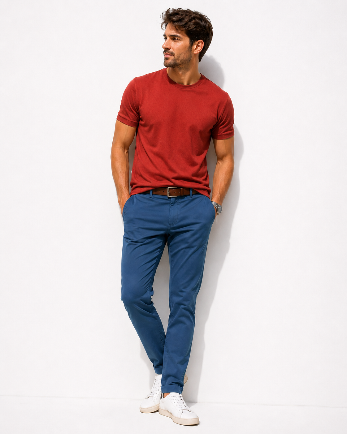 Emerald Utilitech Chino Plain Slim Fit-Colonial Blue