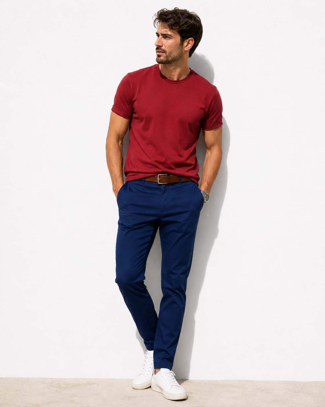 Emerald Utilitech Chino Plain Slim Fit-Navy