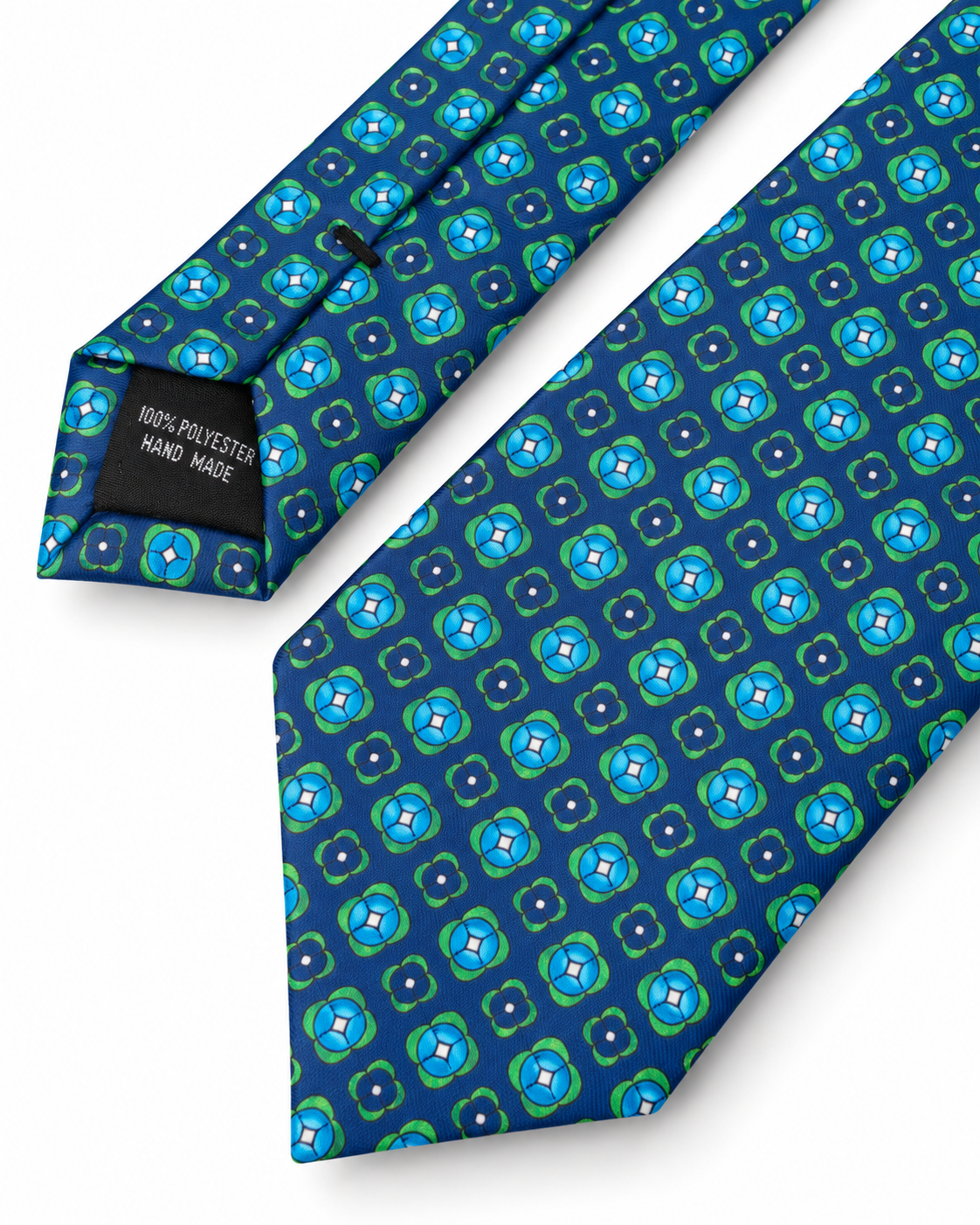 Epoch Geometric Floral Tie - Navy Blue