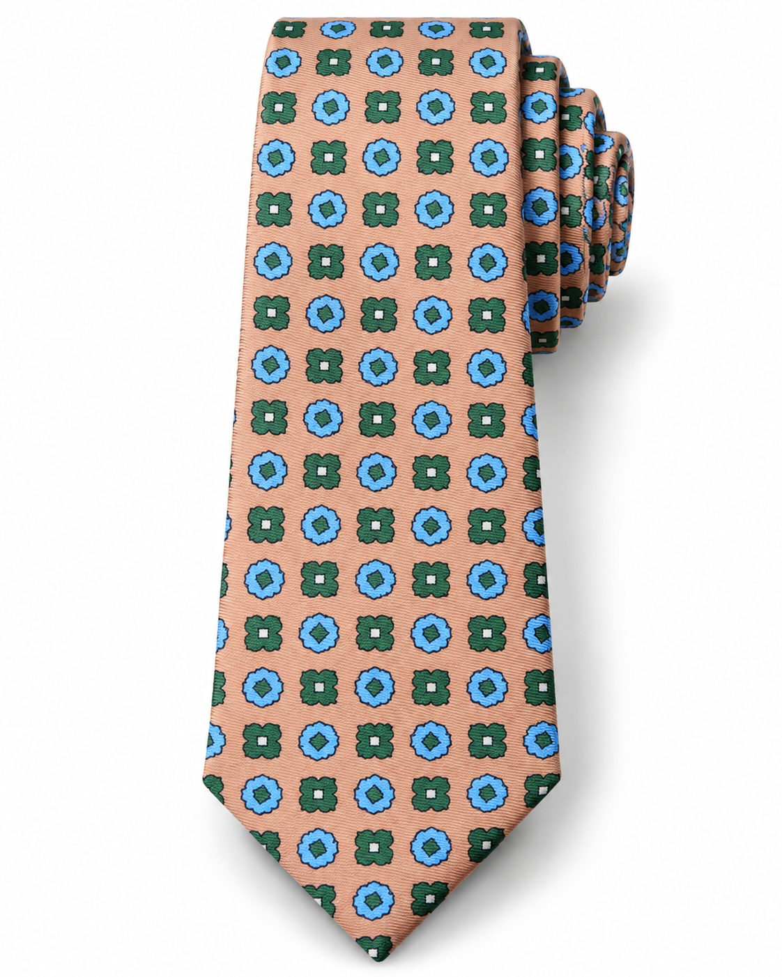 Epoch Geometric Medallion Tie Peach