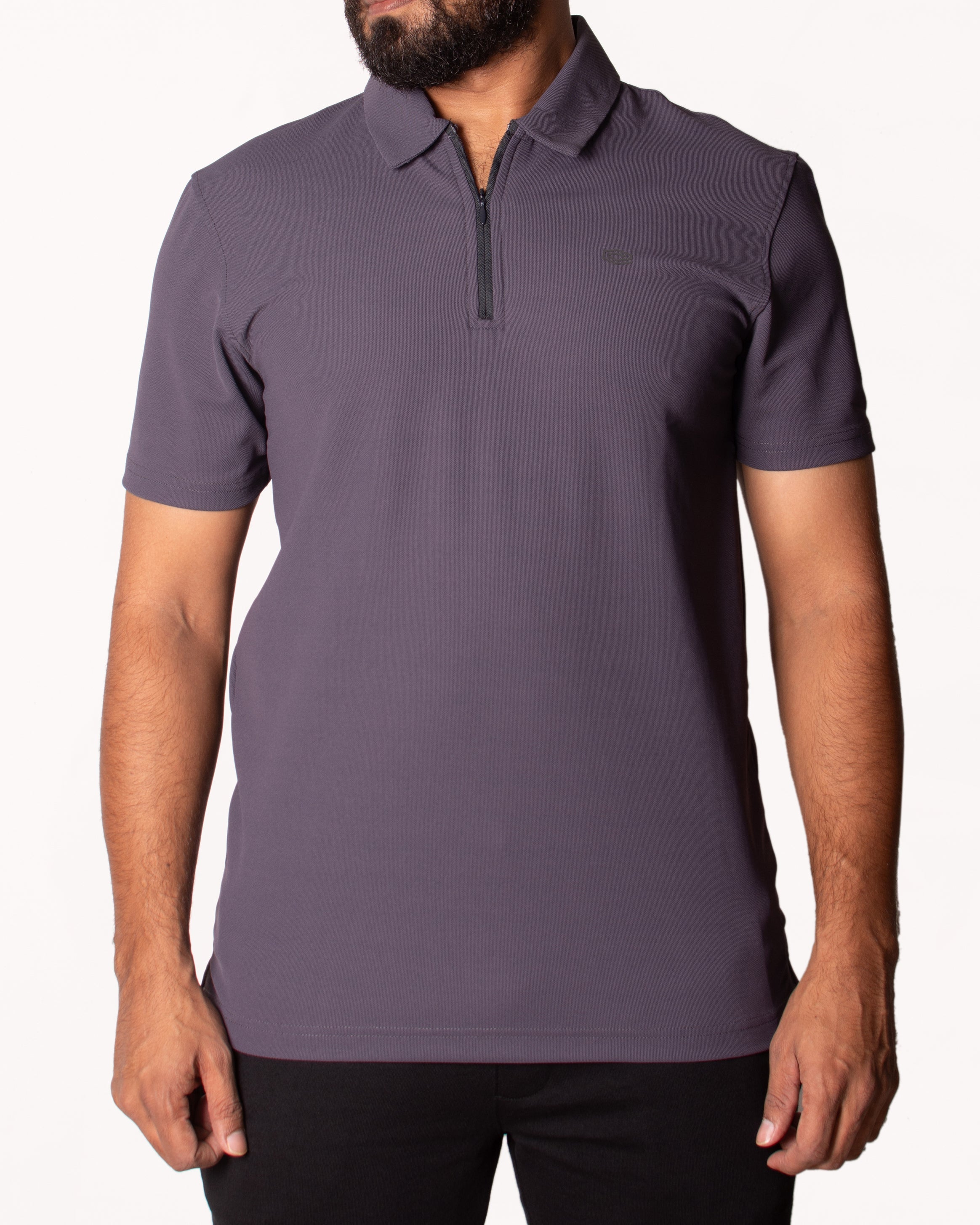 Polo Plain Slim Fit-Steel Grey