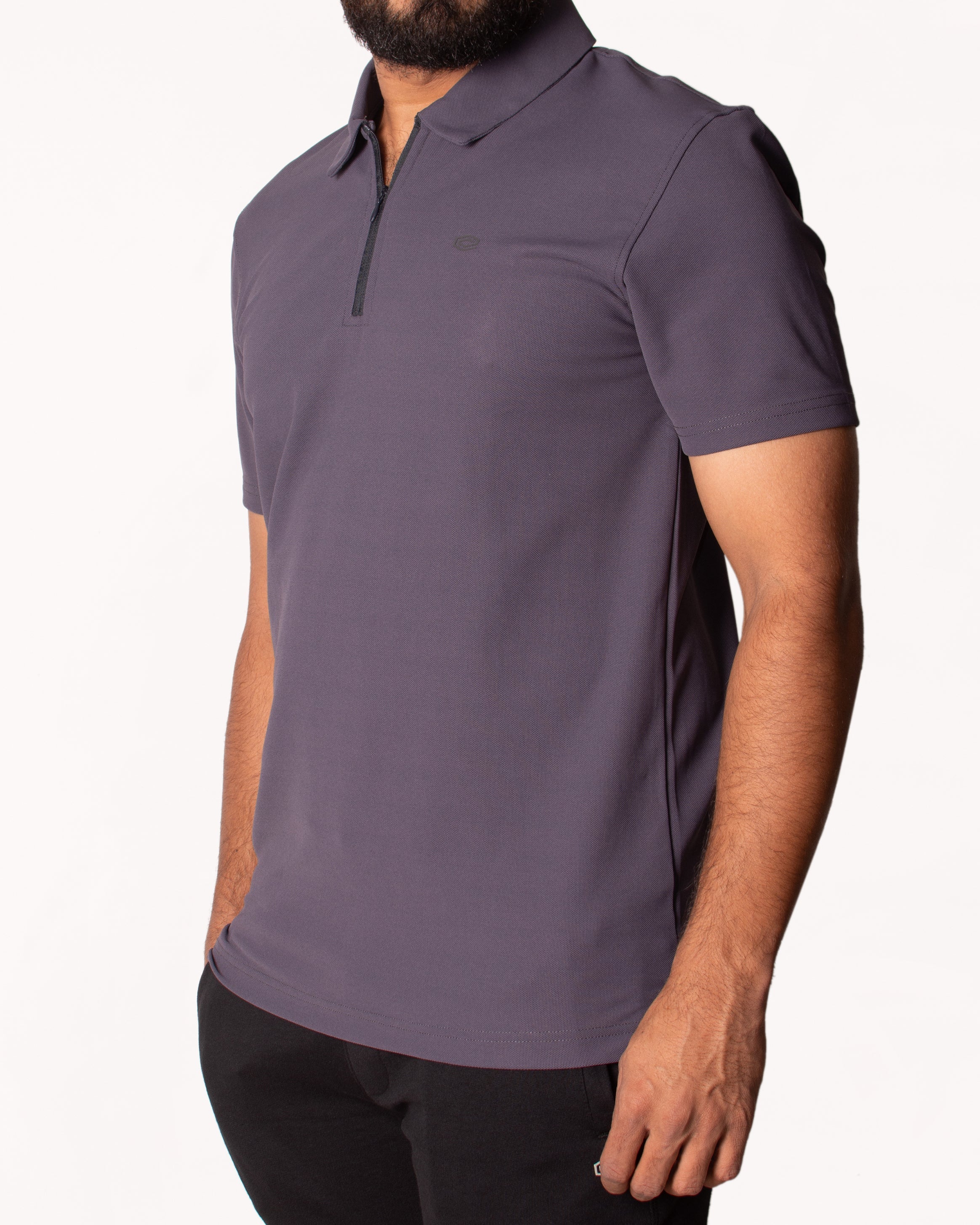 Polo Plain Slim Fit-Steel Grey