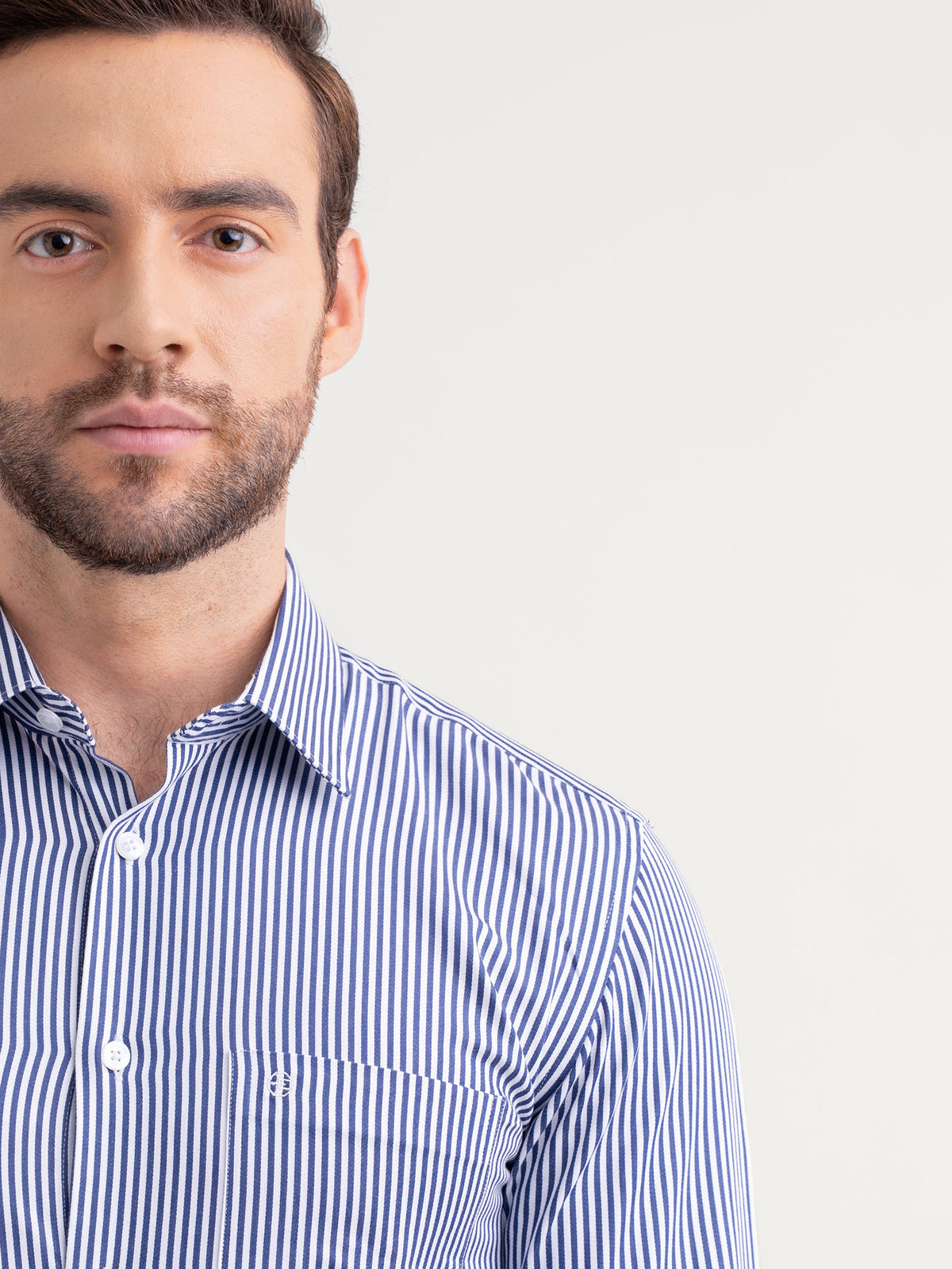 Emerald Formal Stripe Slim Fit - Estate Blue
